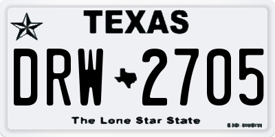 TX license plate DRW2705