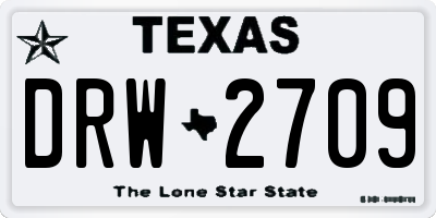 TX license plate DRW2709