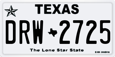 TX license plate DRW2725