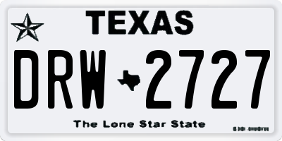 TX license plate DRW2727