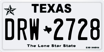 TX license plate DRW2728