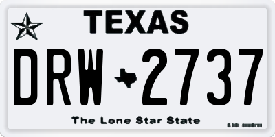 TX license plate DRW2737