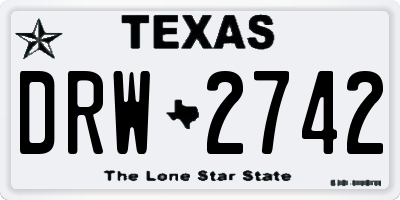 TX license plate DRW2742