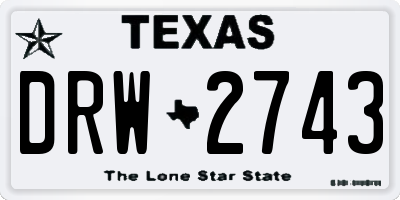 TX license plate DRW2743