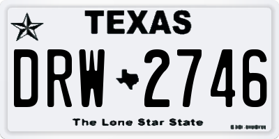 TX license plate DRW2746