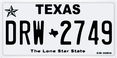 TX license plate DRW2749