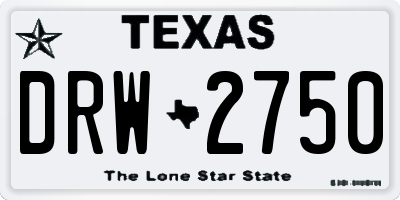 TX license plate DRW2750
