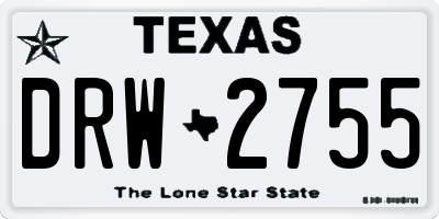 TX license plate DRW2755
