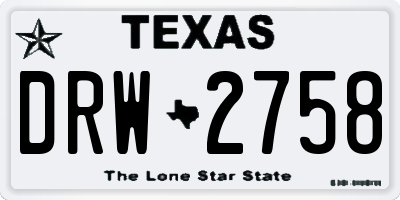 TX license plate DRW2758