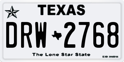 TX license plate DRW2768