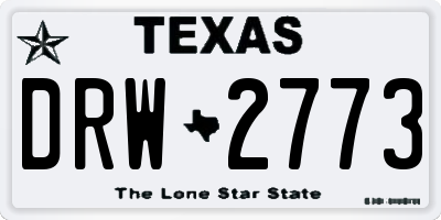 TX license plate DRW2773