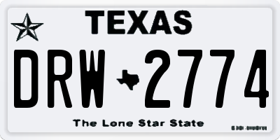TX license plate DRW2774