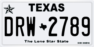 TX license plate DRW2789
