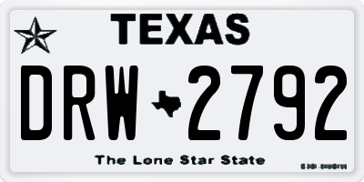 TX license plate DRW2792