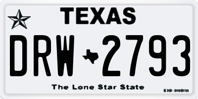 TX license plate DRW2793