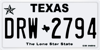 TX license plate DRW2794