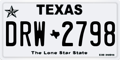 TX license plate DRW2798