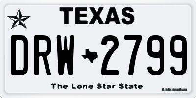 TX license plate DRW2799