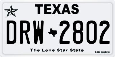 TX license plate DRW2802