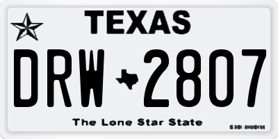 TX license plate DRW2807