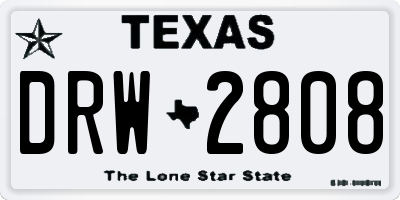 TX license plate DRW2808