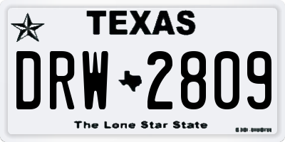 TX license plate DRW2809