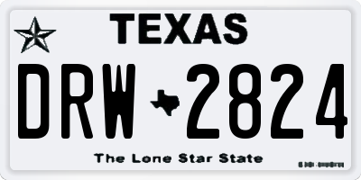 TX license plate DRW2824