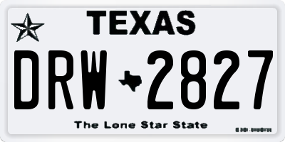 TX license plate DRW2827