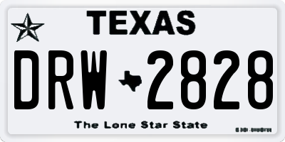 TX license plate DRW2828
