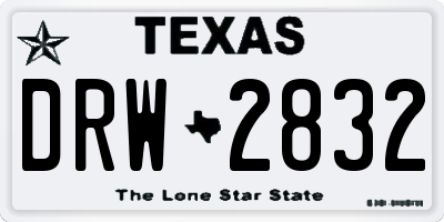 TX license plate DRW2832