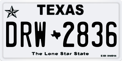 TX license plate DRW2836