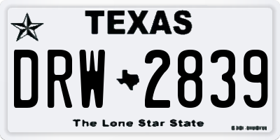 TX license plate DRW2839