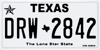 TX license plate DRW2842