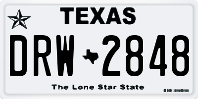 TX license plate DRW2848