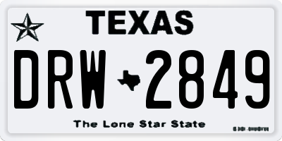 TX license plate DRW2849