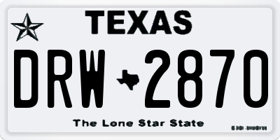 TX license plate DRW2870