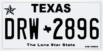 TX license plate DRW2896