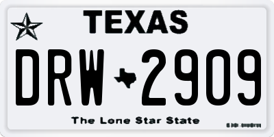 TX license plate DRW2909