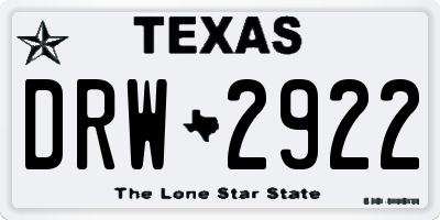 TX license plate DRW2922