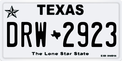 TX license plate DRW2923