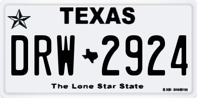 TX license plate DRW2924