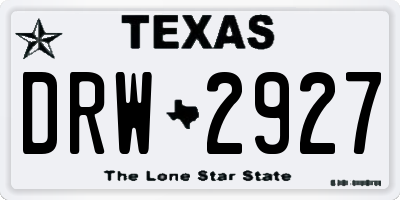 TX license plate DRW2927