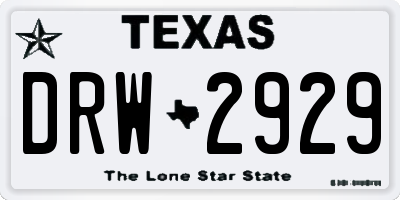 TX license plate DRW2929