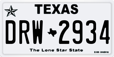 TX license plate DRW2934