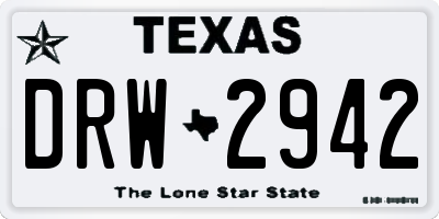 TX license plate DRW2942
