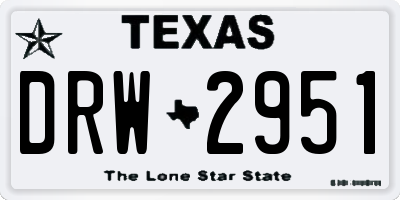 TX license plate DRW2951