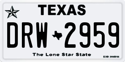 TX license plate DRW2959