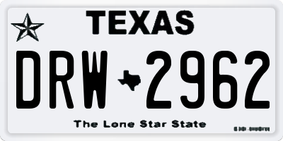 TX license plate DRW2962