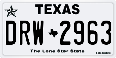 TX license plate DRW2963