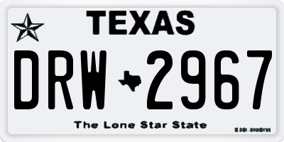 TX license plate DRW2967